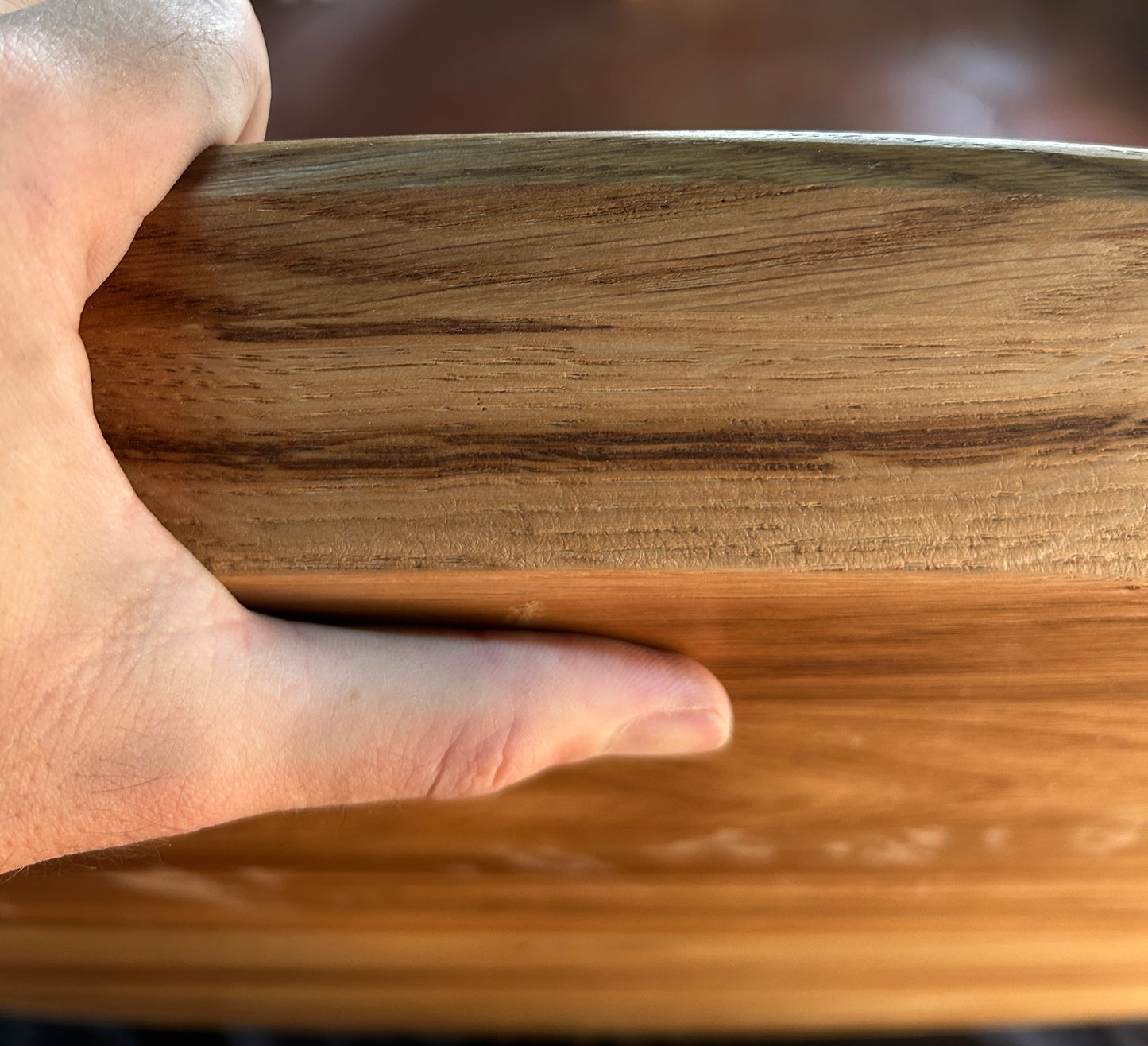 TAPA / TABLERO / SOBRE / ENCIMERA REDONDA DE ROBLE MACIZO Lamina Entera 1000 x 40 mm