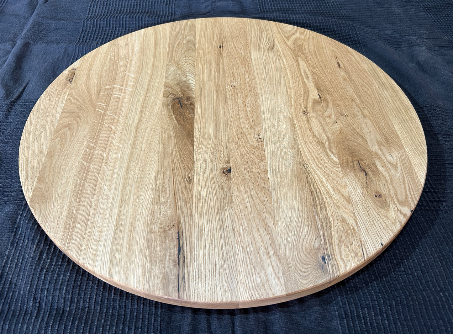 TAPA / TABLERO / SOBRE / ENCIMERA REDONDA DE ROBLE MACIZO Lamina Entera 600 x 20 mm