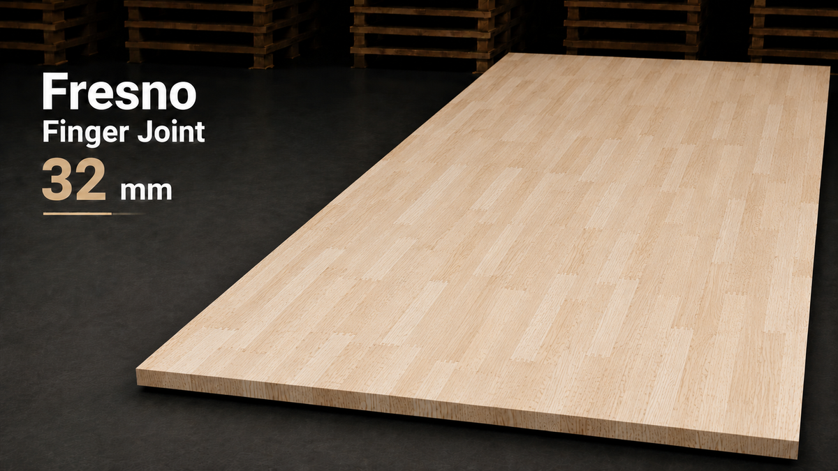 Tablero alistonado de fresno macizo · Finger Joint · 32 mm