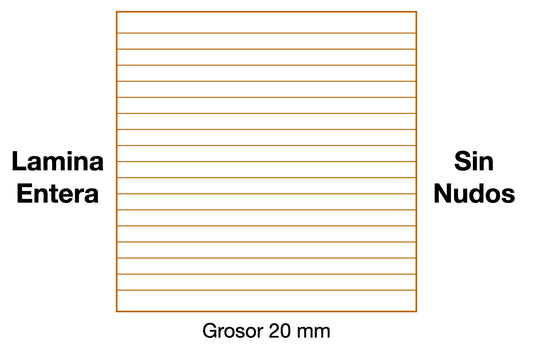 DESCANSILLO DE ROBLE Lamina Entera Sin Nudos 20 mm grosor ES