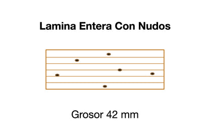 PELDAÑO DE ROBLE Lamina Entera Con Nudos 42 mm grosor ES
