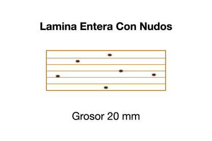 PELDAÑO DE ROBLE Lamina Entera Con Nudos 20 mm grosor UA