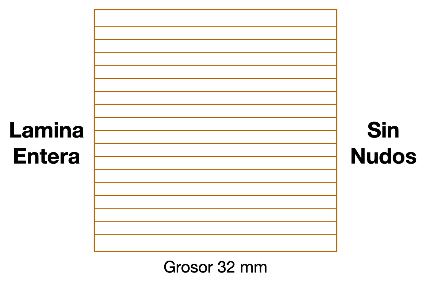 DESCANSILLO DE ROBLE Lamina Entera Sin Nudos 32 mm grosor ES