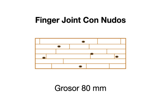 PELDAÑO DE ROBLE Finger Joint Con Nudos 80 mm grosor UA
