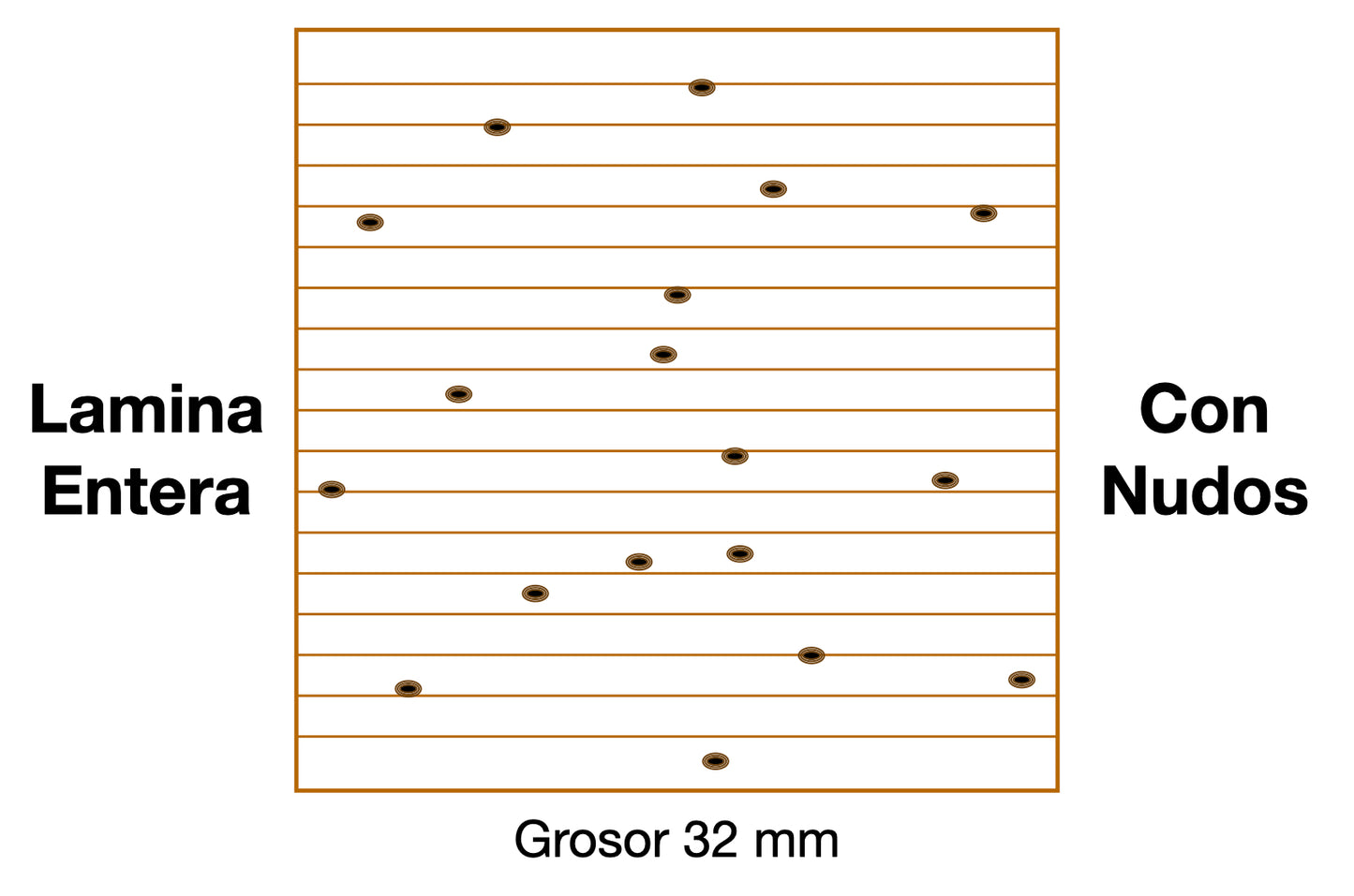 DESCANSILLO DE ROBLE Lamina Entera Con Nudos 32 mm grosor ES