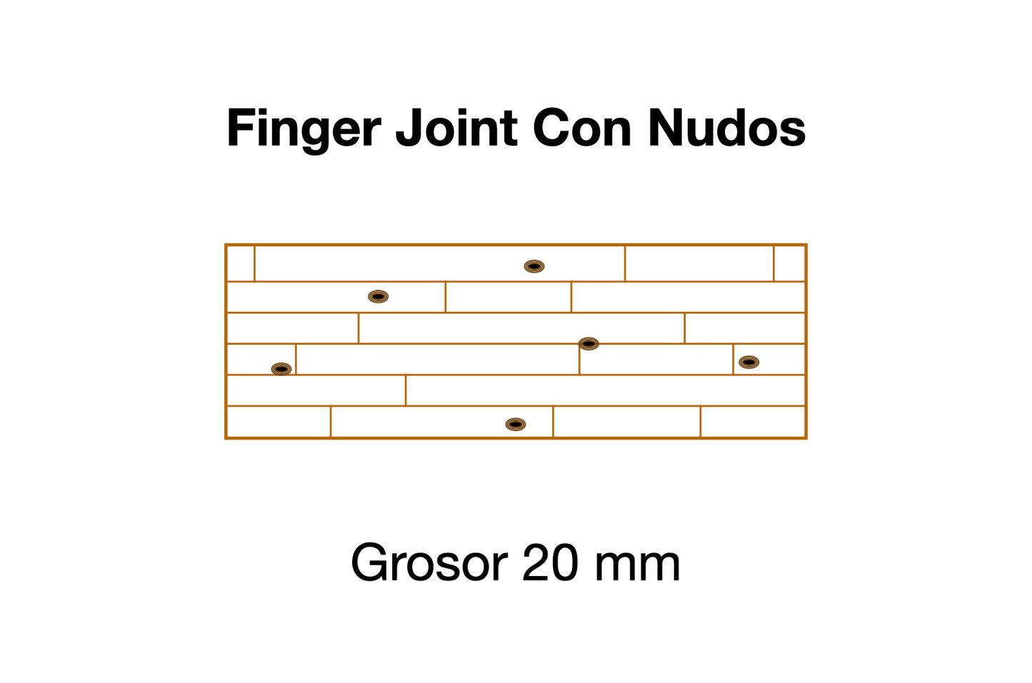 PELDAÑO DE ROBLE Finger Joint Con Nudos 20 mm grosor UA