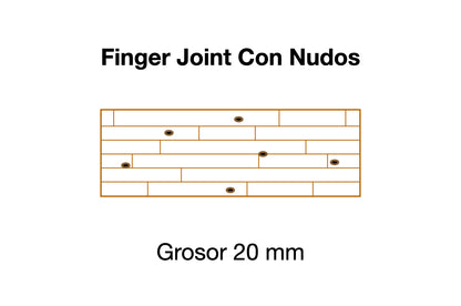 PELDAÑO DE ROBLE Finger Joint Con Nudos 20 mm grosor UA