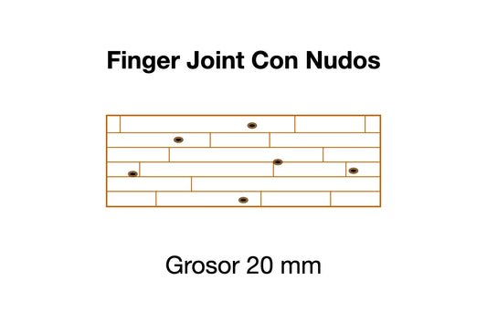 PELDAÑO DE ROBLE Finger Joint Con Nudos 20 mm grosor UA