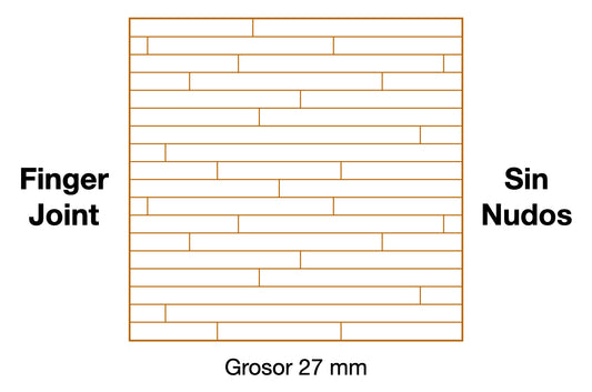 DESCANSILLO DE ROBLE Finger Joint Sin Nudos 27 mm grosor UA