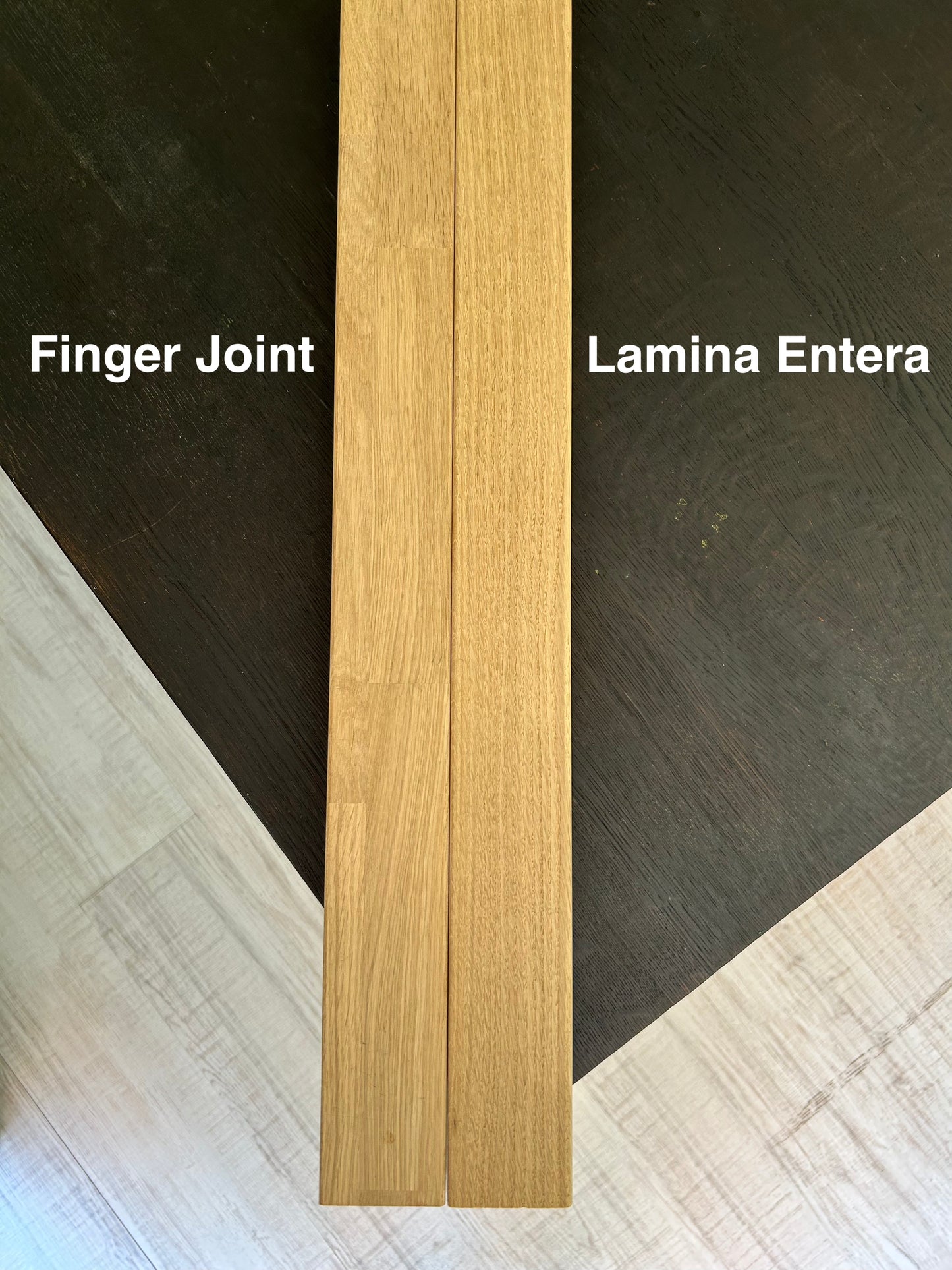 PASAMANOS DE ROBLE DE LAMINA FINGER JOINT CON RANURA