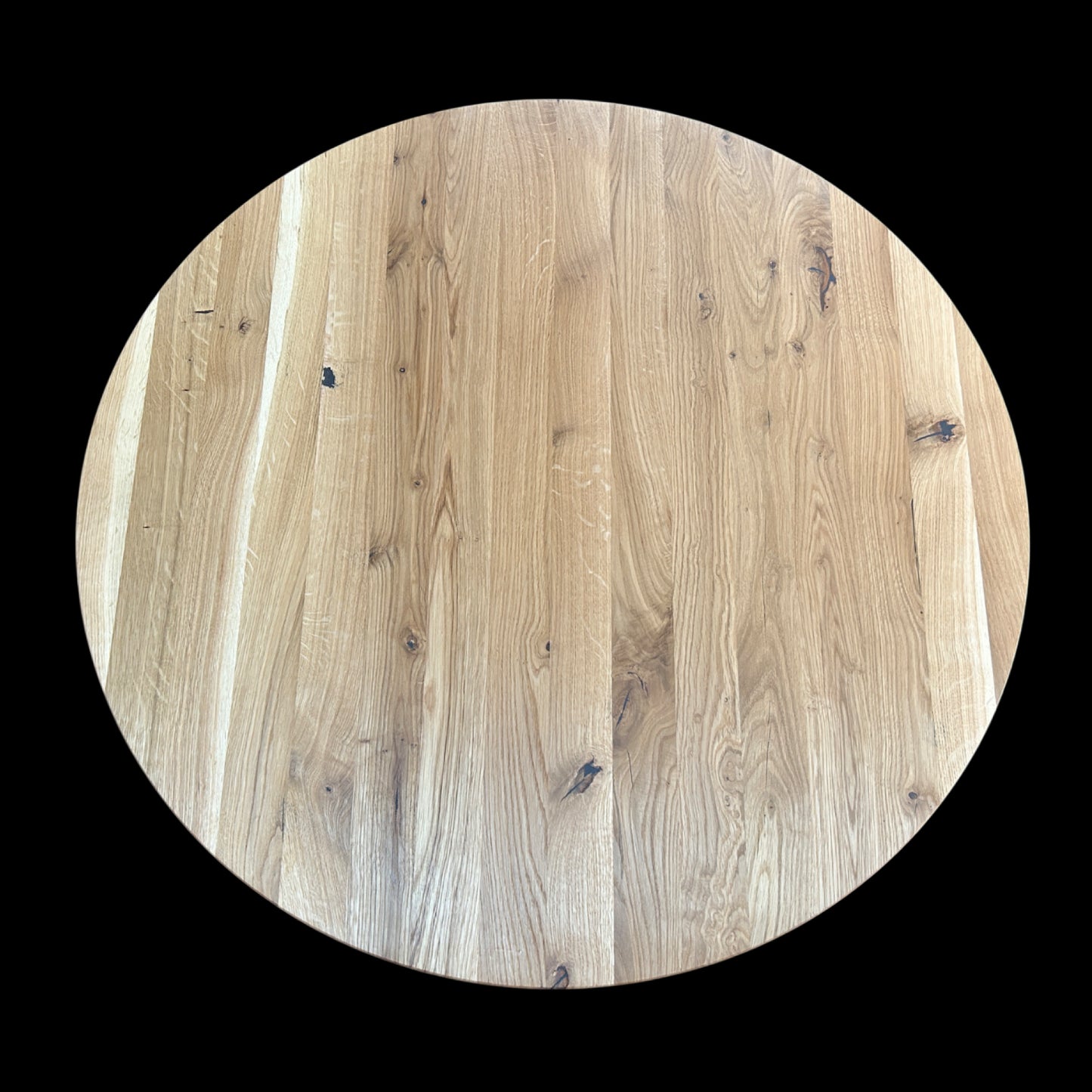 TAPA / TABLERO / SOBRE / ENCIMERA REDONDA DE ROBLE MACIZO Lamina Entera 800 x 27 mm