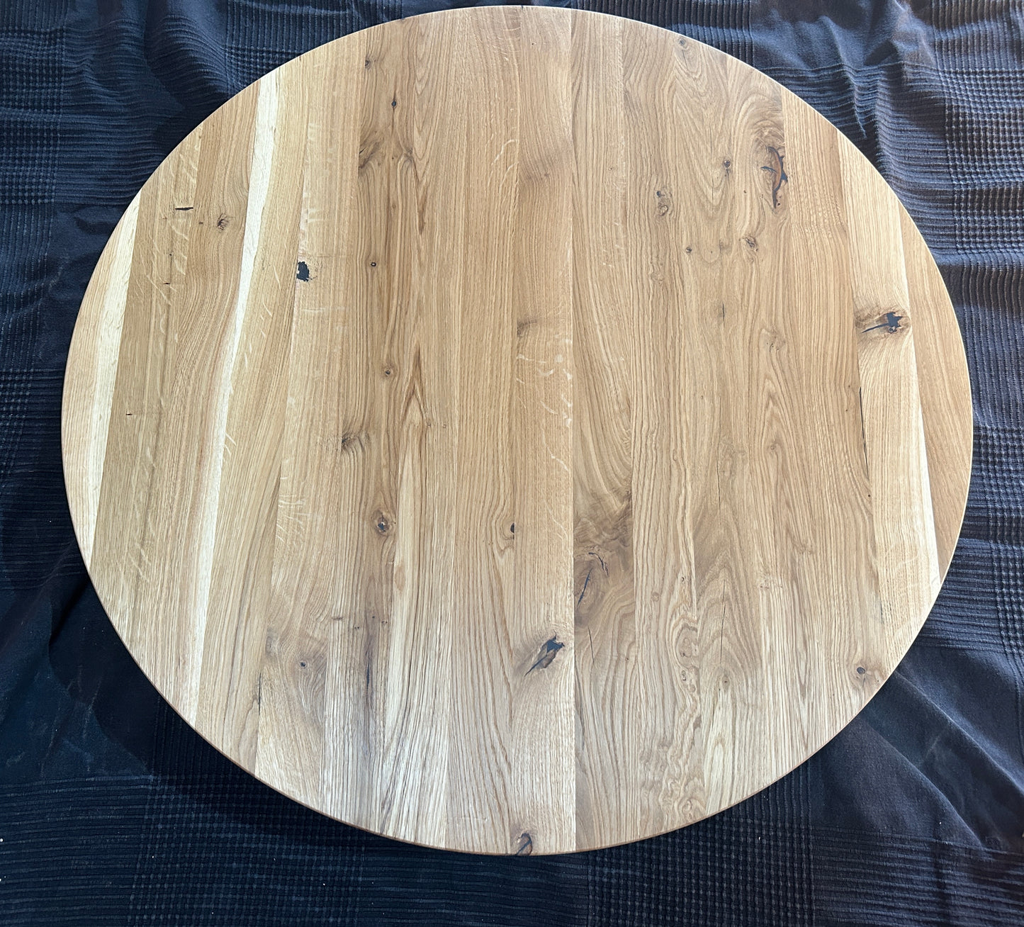 TAPA / TABLERO / SOBRE / ENCIMERA REDONDA DE ROBLE MACIZO Lamina Entera 800 x 27 mm