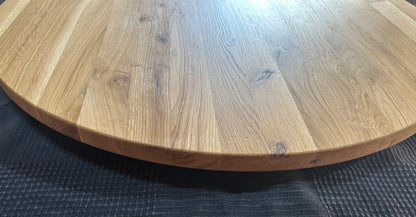 TAPA / TABLERO / SOBRE / ENCIMERA REDONDA DE ROBLE MACIZO Lamina Entera 800 x 27 mm