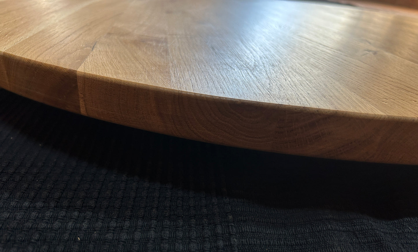 TAPA / TABLERO / SOBRE / ENCIMERA REDONDA DE ROBLE MACIZO Lamina Entera 800 x 27 mm