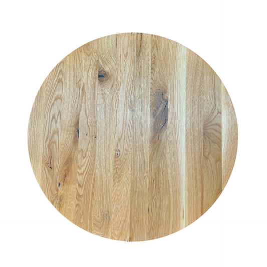 TAPA / TABLERO / SOBRE / ENCIMERA REDONDA DE ROBLE MACIZO Lamina Entera 600 x 20 mm