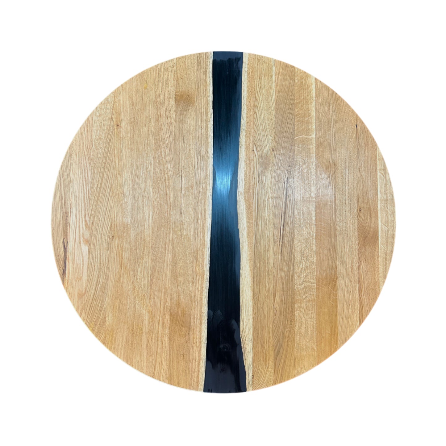 TAPA / TABLERO / SOBRE / ENCIMERA REDONDA DE ROBLE MACIZO Lamina Entera + EPOXY 800 x 20 mm