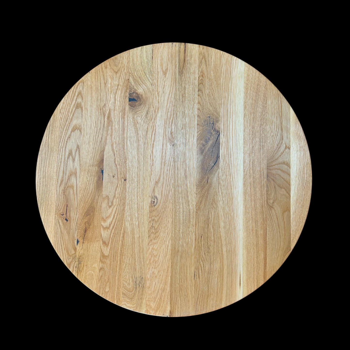TAPA / TABLERO / SOBRE / ENCIMERA REDONDA DE ROBLE MACIZO Lamina Entera 600 x 20 mm