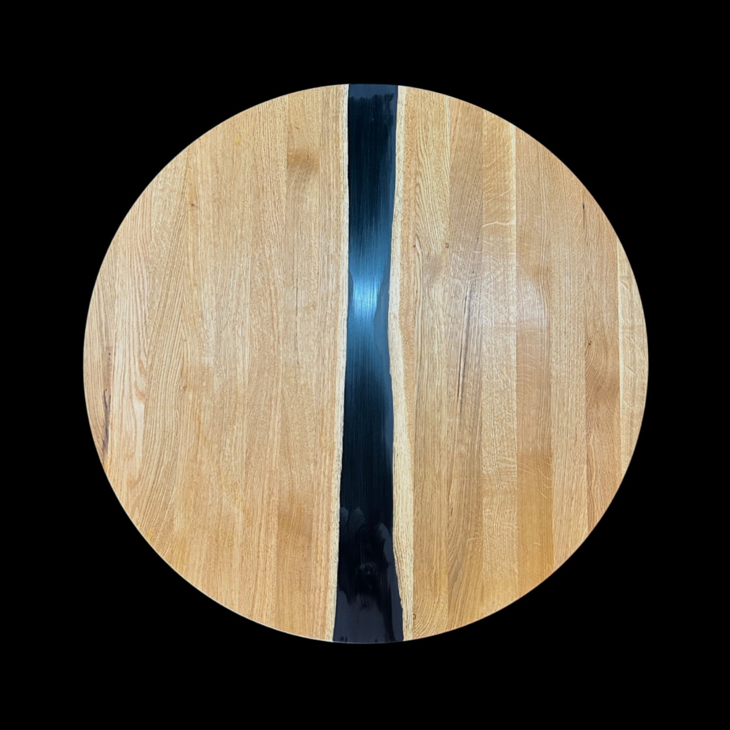 TAPA / TABLERO / SOBRE / ENCIMERA REDONDA DE ROBLE MACIZO Lamina Entera + EPOXY 800 x 20 mm