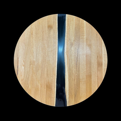 TAPA / TABLERO / SOBRE / ENCIMERA REDONDA DE ROBLE MACIZO Lamina Entera + EPOXY 800 x 20 mm