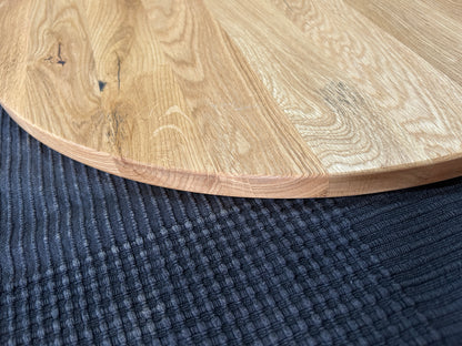 TAPA / TABLERO / SOBRE / ENCIMERA REDONDA DE ROBLE MACIZO Lamina Entera 600 x 20 mm