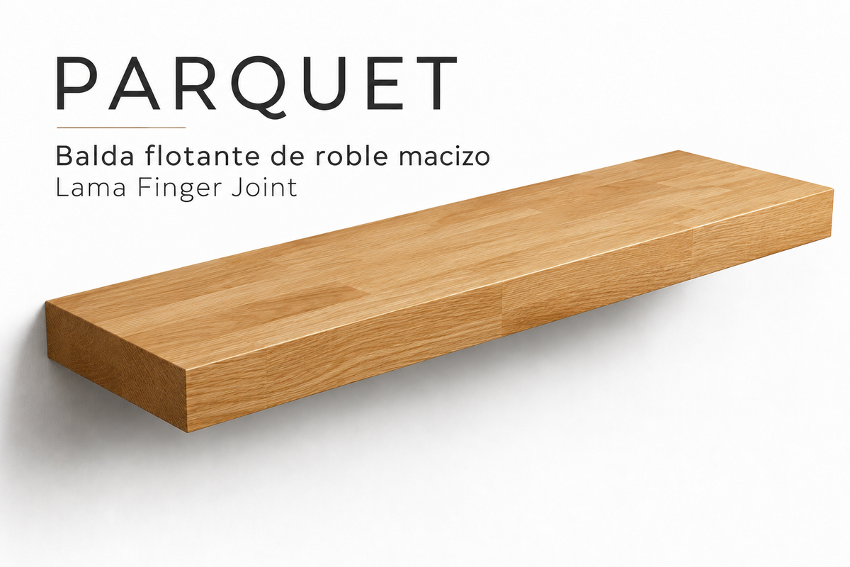 PARQUET — balda flotante de roble macizo Finger Joint — tono Charcoal — 5,3 cm
