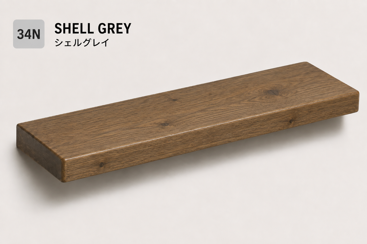 BOUQUET RUSTIC — Tono Shell Grey | Balda de Roble de Lámina Entera