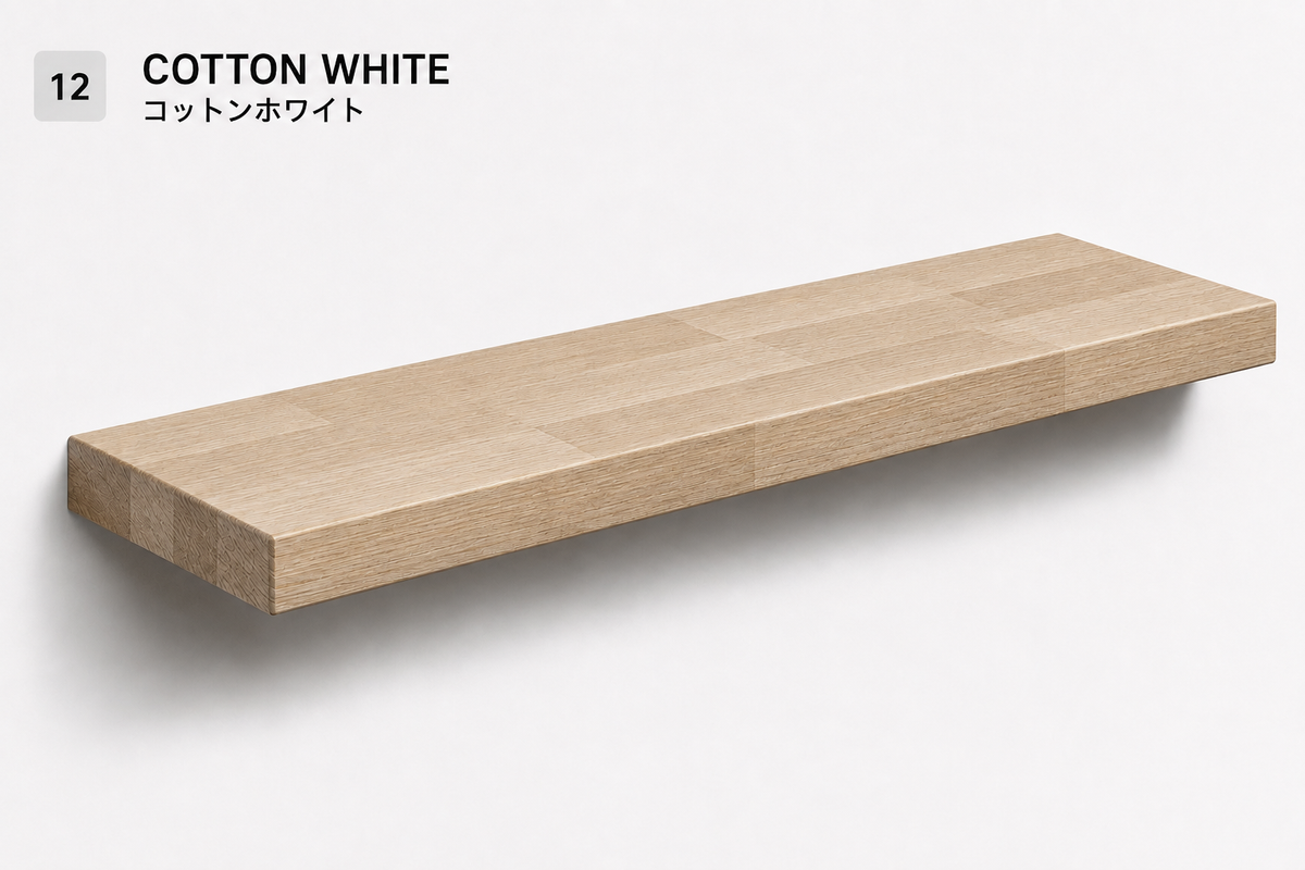 PARQUET — balda flotante de roble macizo Finger Joint — tono Cotton White — 4 cm