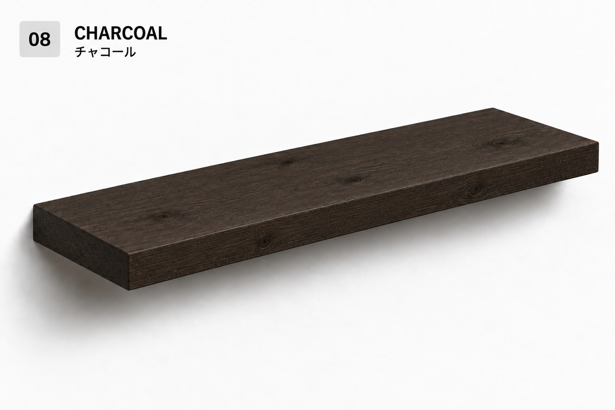 BOUQUET RUSTIC — Tono Charcoal | Balda de Roble de Lámina Entera | 6,5 cm