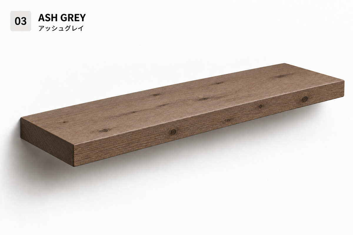 BOUQUET RUSTIC — Tono Ash Grey | Balda de Roble de Lámina Entera | 3 cm