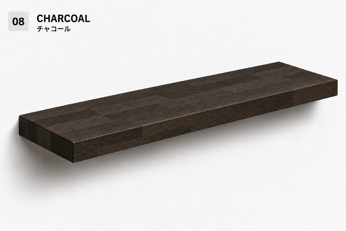 PARQUET — balda flotante de roble macizo Finger Joint — tono Charcoal — 3 cm