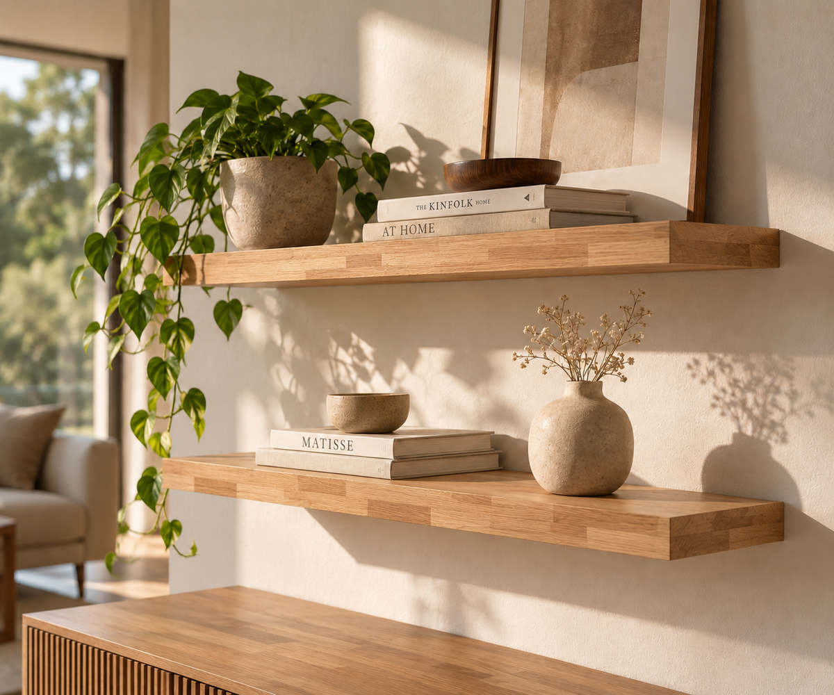 PARQUET — balda flotante de roble macizo Finger Joint — tono Cotton White — 5,3 cm