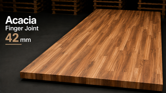 Tablero alistonado de acacia maciza · Finger Joint · 42 mm