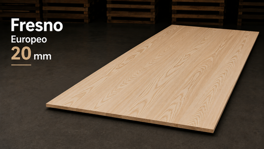 Tablero alistonado de fresno macizo · Lámina entera · 20 mm