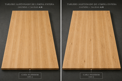 Tablero alistonado de castaño macizo · LAMINA ENTERA · 20 mm